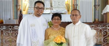 Fr. Kurt Zion Pala celebrating 50 years of forever with this couple.